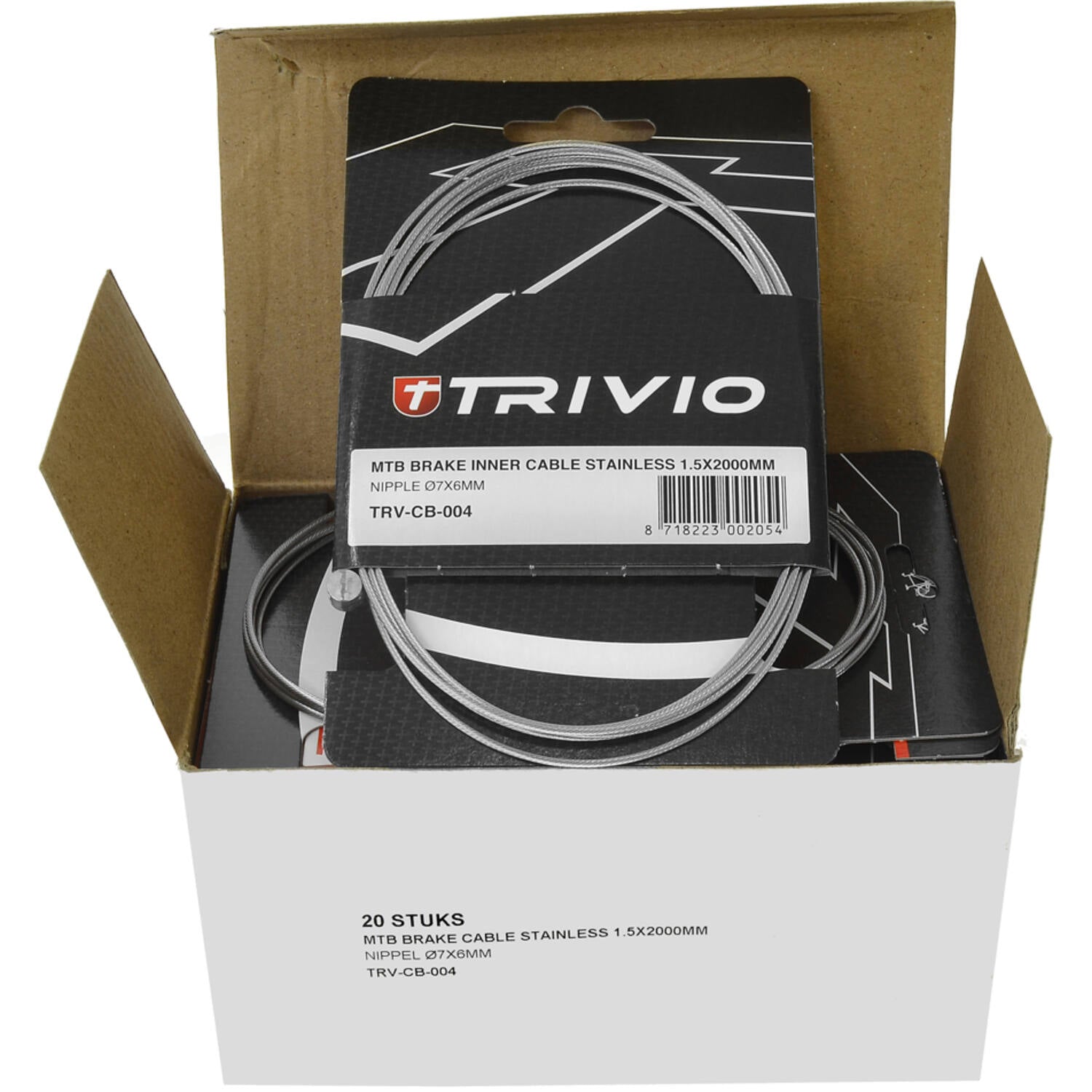Trivio - Câble intérieur de frein VTT acier inoxydable 1,5x2000mm - 20 pcs.