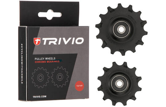 Trivio - roues de dérailleur 12 roulements chromo 14t
