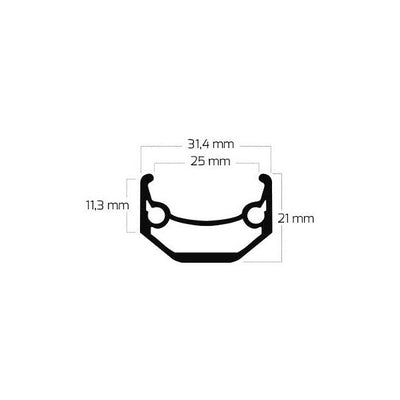 Ryde Velg Andra 40 27,5 650b 584 x 25c Aluminium 36 trous Disc 14g noir