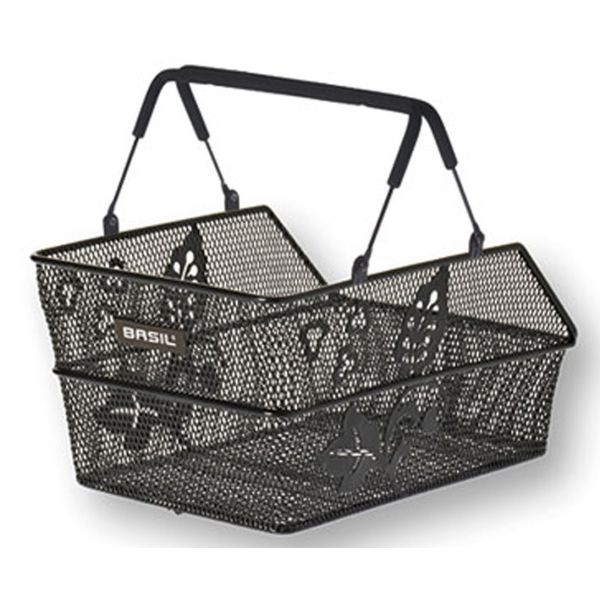 Basil Cento S Flower Multi-Basket à vélo - à l'arrière - petit - noir