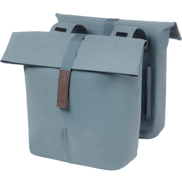 Basil Tas City Double Vegan Leather | Graphite bleu