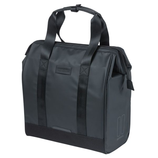 Basil sac grand bâche shopper noir mik crochets | 23l