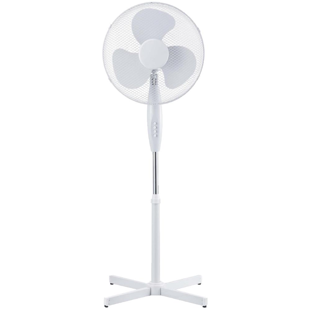 Ventilateur sur pied 40cm rotatif 40w blanc - 8652573