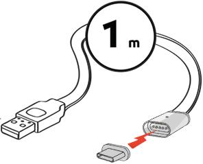 Câble de charge magnétique Gembird USB-C 1m blanc