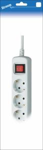 Rationaliser tcd ra | 6 fois | Cordon de 3 m | blanc | avec interrupteur | 3x1qmm | maximum. 2500w-66720121