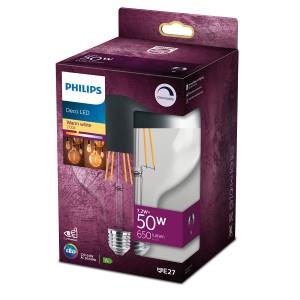 Philips LED Globe G125 E27 7,2-50W 2700K filament miroir supérieur dimmable blister - 5103504