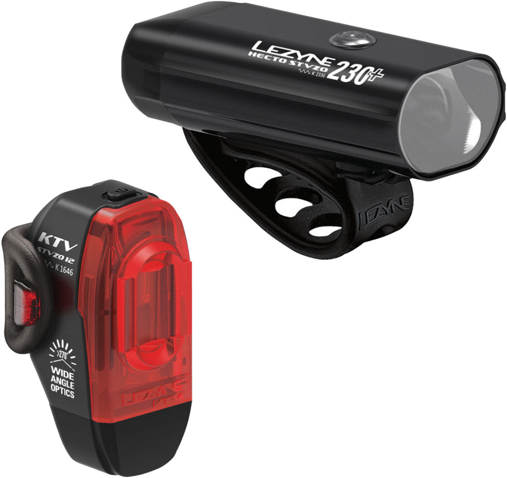 Ensemble d'éclairage Lezyne hecto 230+ ktv stvzo