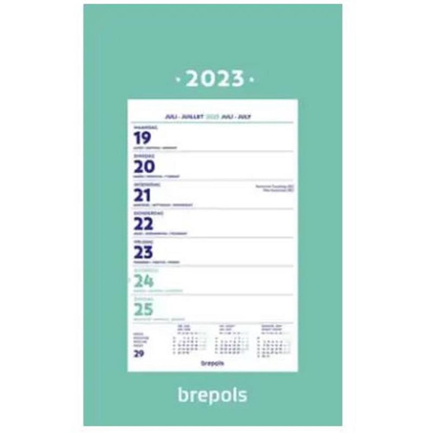 Brepols calendrier mural semaine 2026 collé