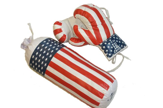 E l sports - ensemble de sacs de boxe - pu - blanc rouge bleu