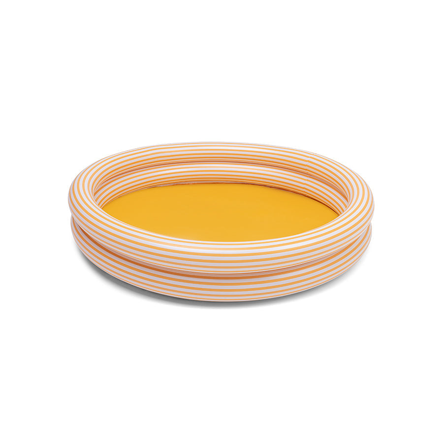 Lignes softes Piscine en blanc jaune Ø 100 cm