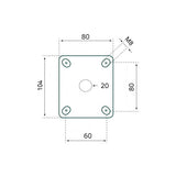 Roue pivotante Tarsus 100mm. blanc - afbeelding 2