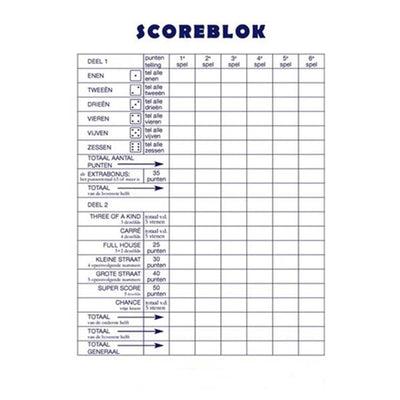 Bloc de score Haza 15x21cm 50 feuilles paquet de 5 pièces
