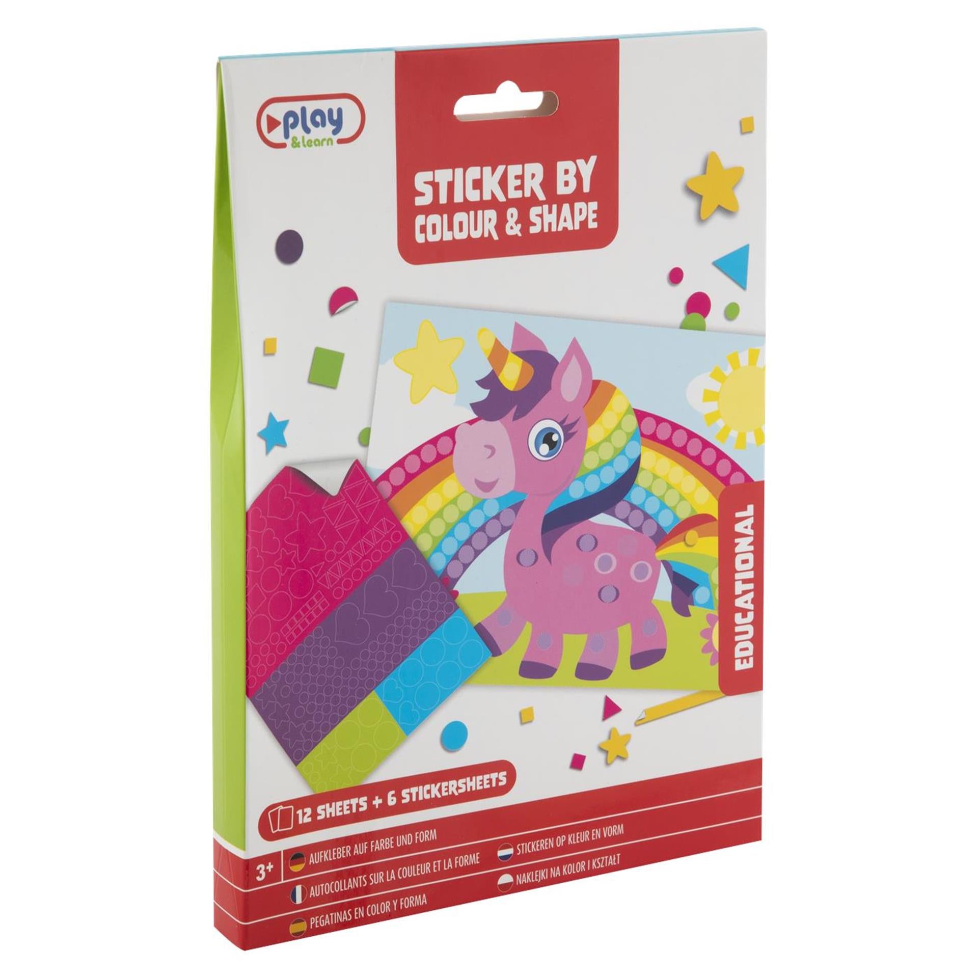 Autocollants Moxy par couleur et forme, 12 feuilles