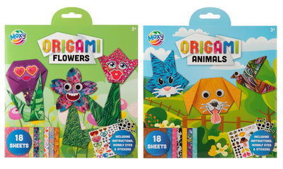 Moxy origami 19,5x19,5cm 18 nombreux 2 fleurs animaux assorties