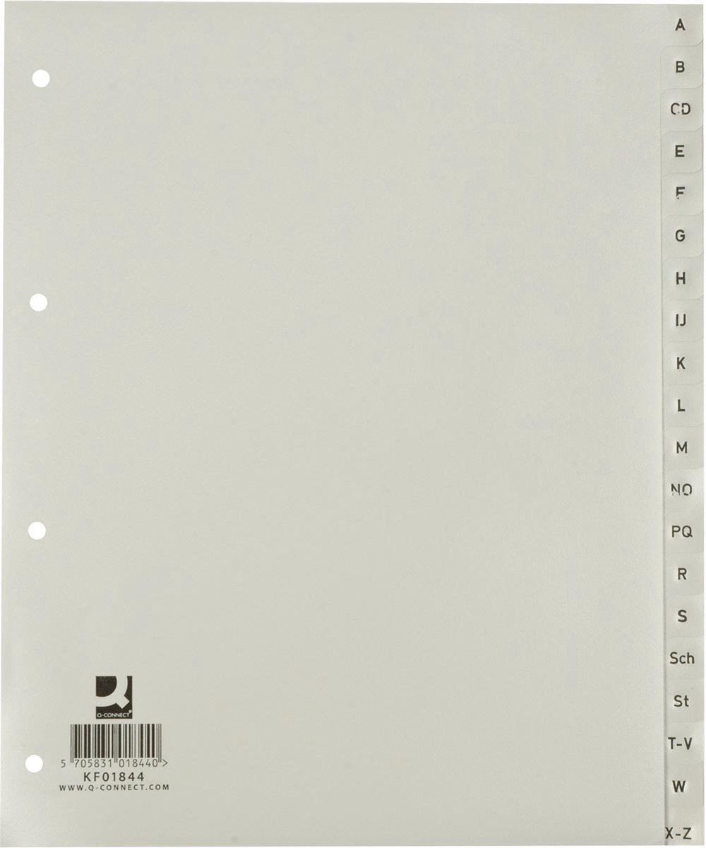 Onglets alphabétiques Q-connect, a4, pp, 20 onglets, gris