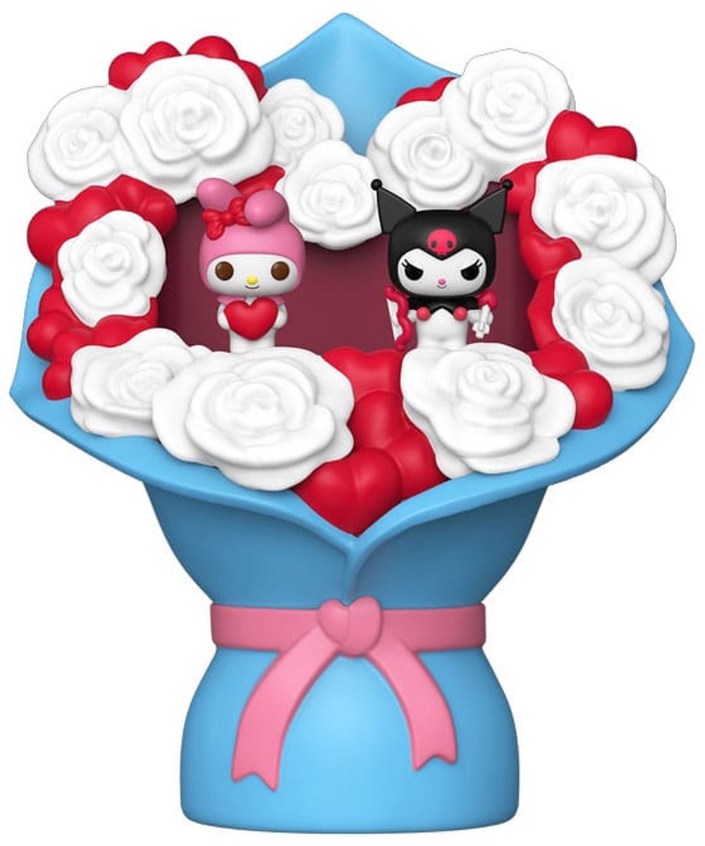Funko Sanrio Bitty Pop! bouquet figurine en vinyle 2-pack ma poupée melody kuromi (valentine) 4 cm ! figurine - 2 cm