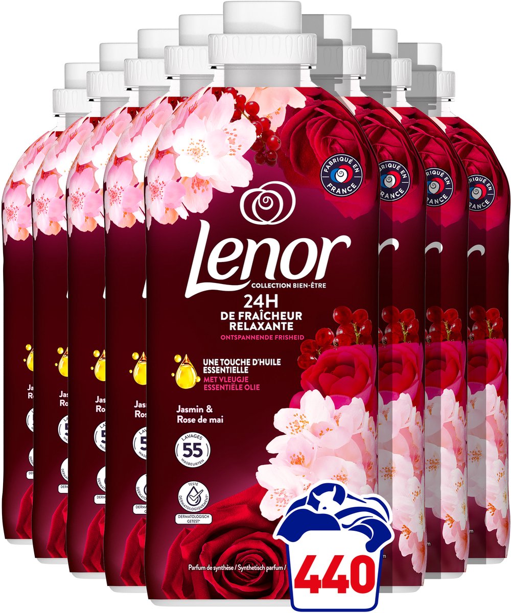 Lenor Adoucissant jasmin rose de mai - 8 x 55 lavages