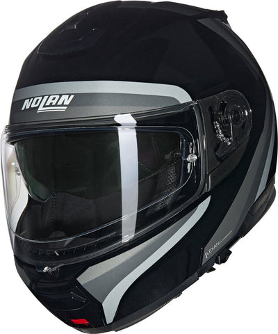 Casque système Nolan n100-6 assoluto 349 noir argent blanc brillant - taille s - casque