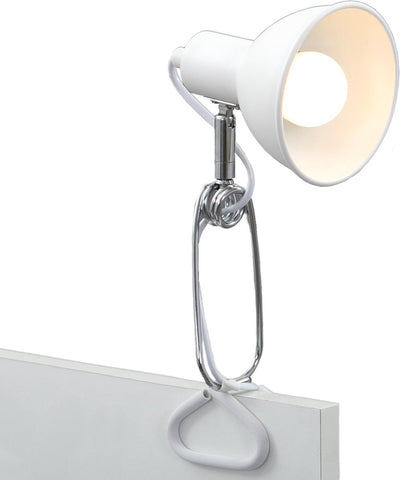 Briloner fix - lampe à pince - lampe de bureau avec culot E14 - incl. interrupteur marche/arrêt - spot à pince avec cordon 140cm - blanc