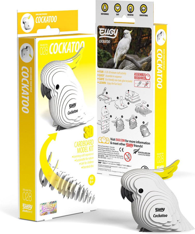 Puzzle 3D Eugy - cacatoès - oiseaux - durable - collectionnez-les tous - 6 ans