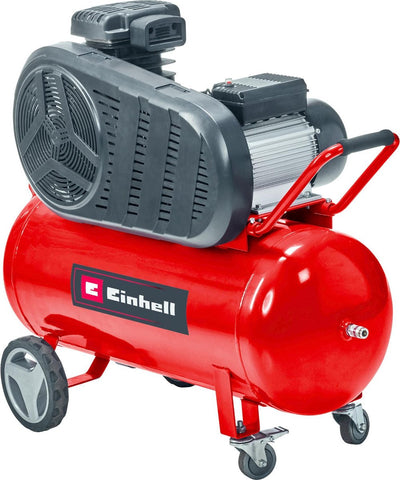 Compresseur électrique Einhell te-ac 430 90 10 - 3000 w - 10 bar - réservoir 90 l - capacité d'aspiration : 430 l min - lubrifié à l'huile - roulettes