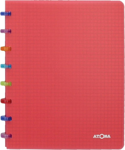 Carnet Atoma tutti frutti - a5 - 144 pages - à carreaux commerciaux - rouge transparent