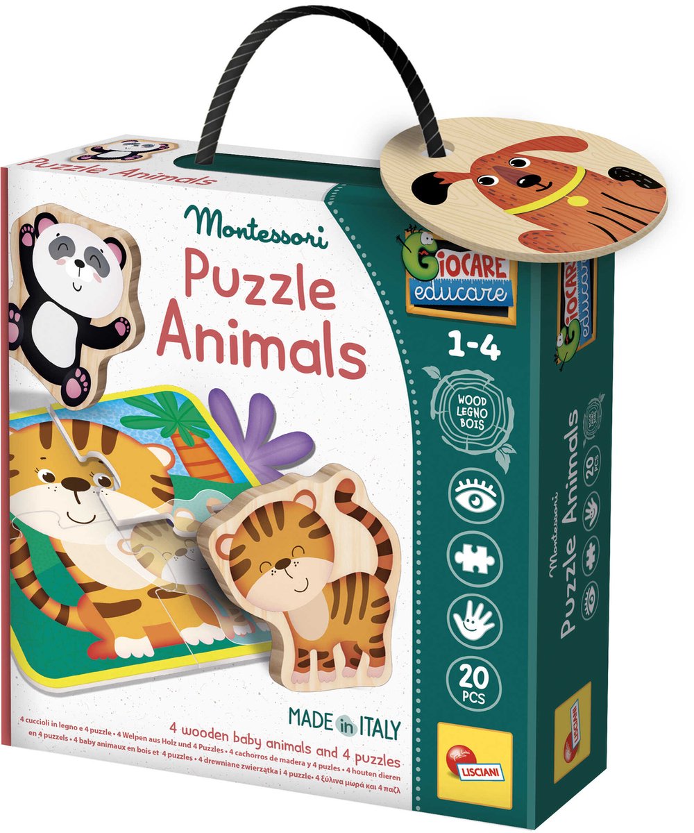 Lisciani montessori bébé puzzle en bois animaux