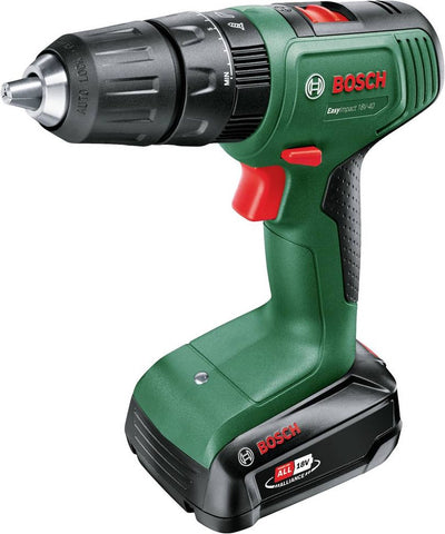 Bosch Home and Garden 06039D810C Perceuse-visseuse à percussion sans fil 18 V 1,5 Ah Li-ion avec batterie batterie, y compris. chargeur, incl. cas,