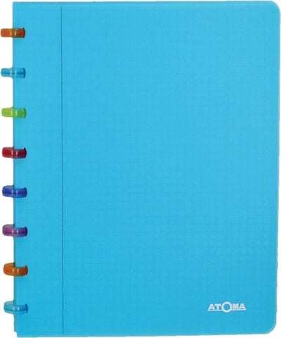 Atoma tutti frutti écriture | pi a5 | 144pages | à carreaux 5 mm | turquoise transparent