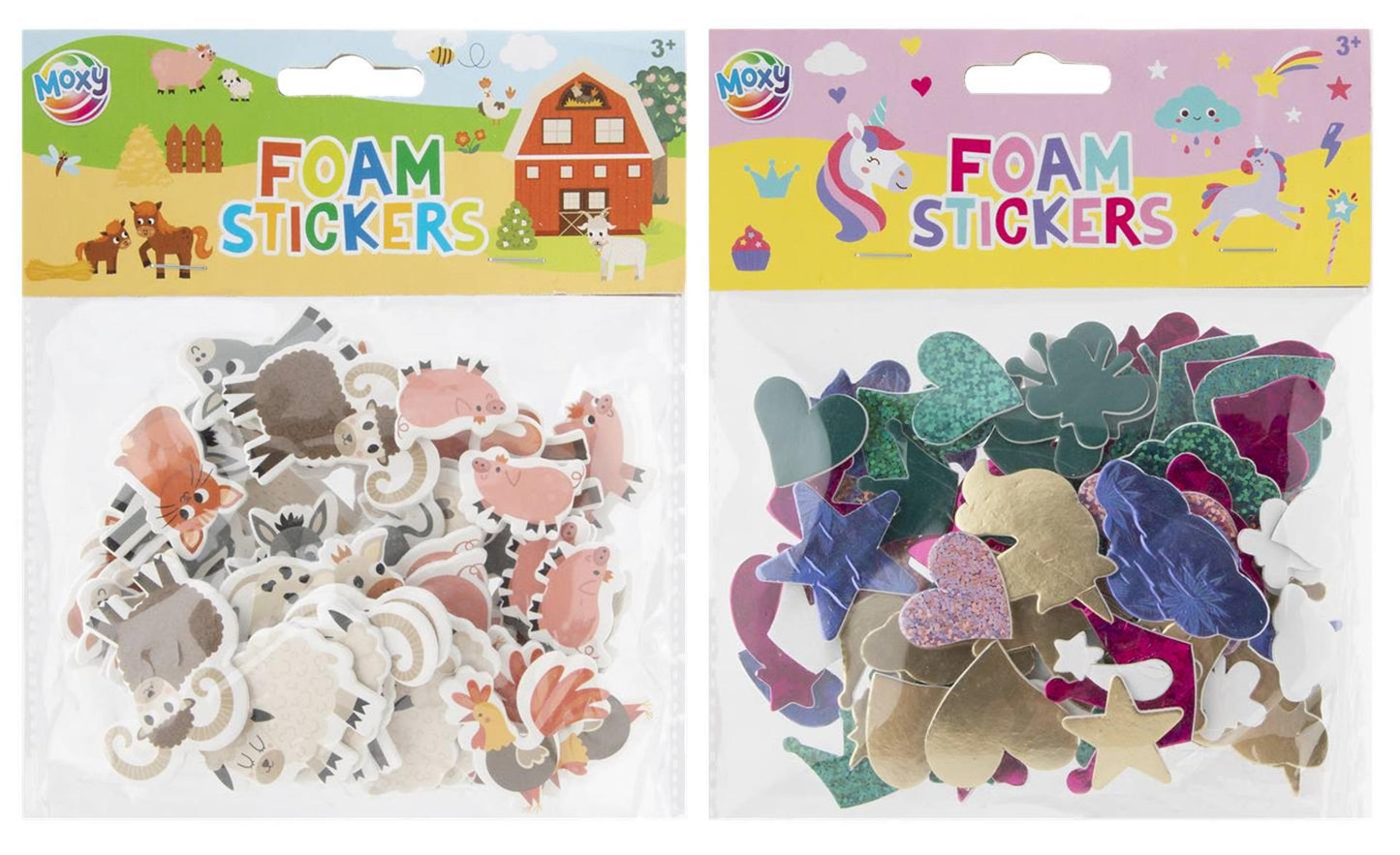 Pack Moxy d'autocollants en mousse, 2 assortis