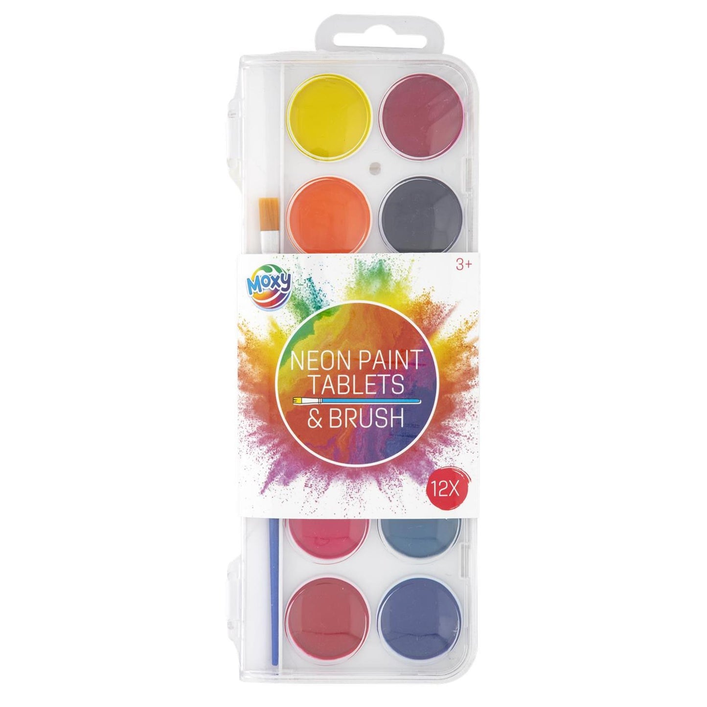 Palette de peinture de groupe d'artisanat créatif néon avec pinceau