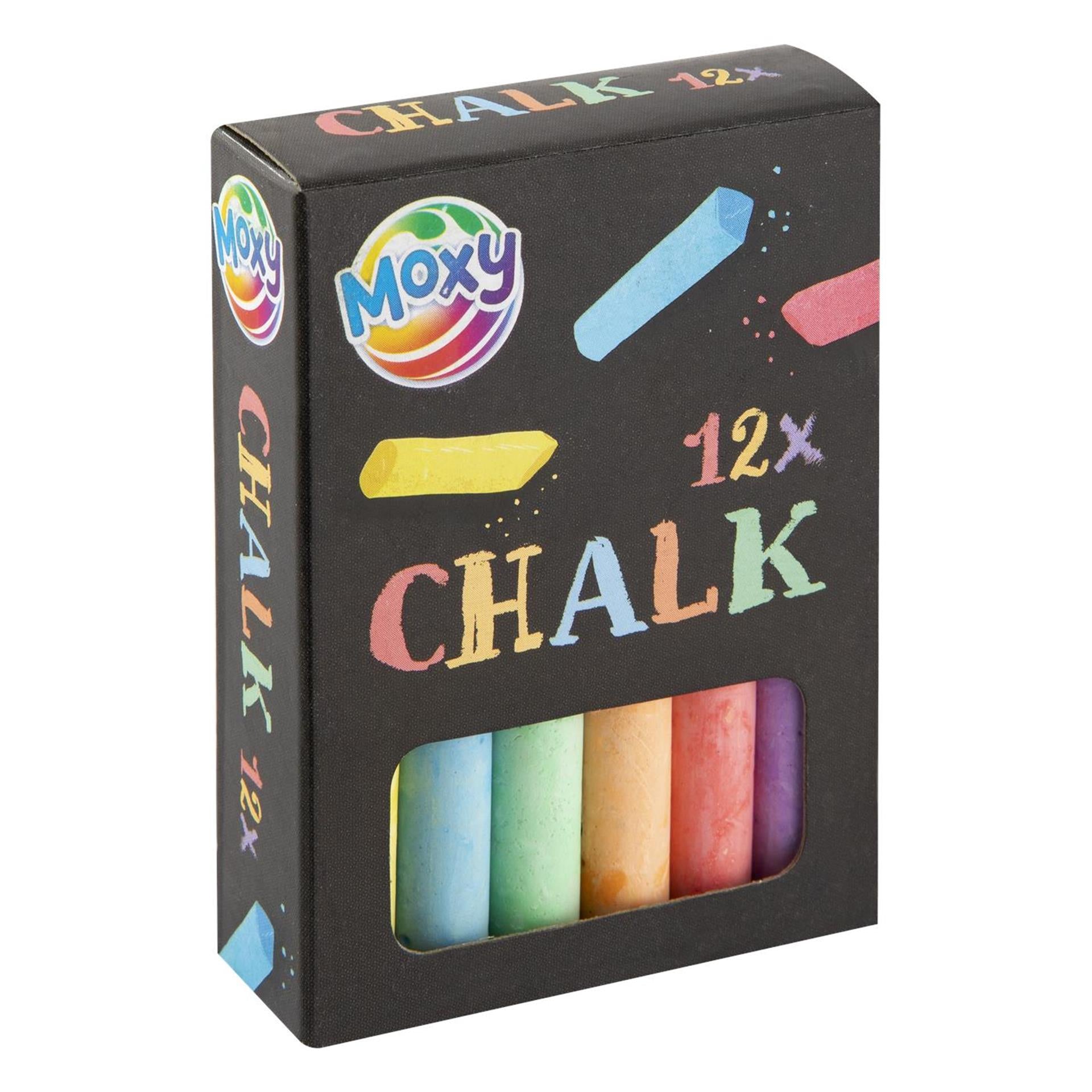 Craie pour tableau noir Moxy 12 dans une boîte de couleur blanche