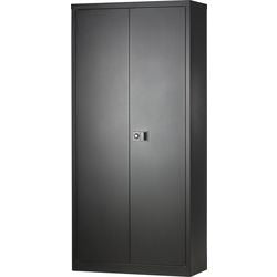 Armoire à portes battantes haute 91,4x40x195 noire double serrure centrale