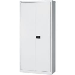 Armoire à portes battantes haute bisley acier 91,4x40x195 gris double serrure centrale