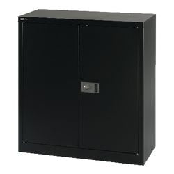 Armoire à portes battantes étagère basse rs pro double serrure noir