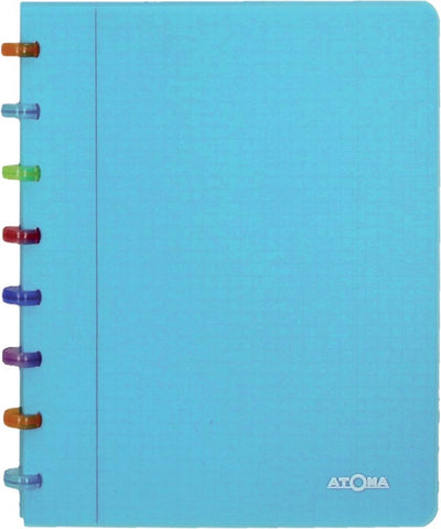 Carnet Atoma tutti frutti, ft a5, 144 pages, à carreaux commerciaux, turquoise transparent