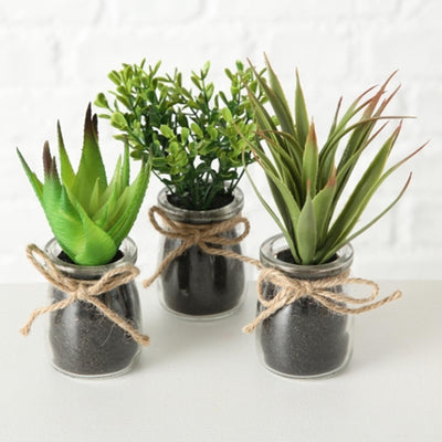 Boltze home sukkulente en pot ø10x17cm plante artificielle