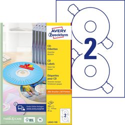 Etiquettes CD avery zweckform l6043-100 blanc 200 pièces