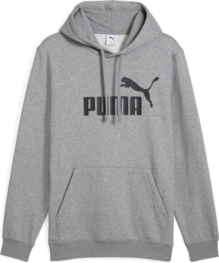 Puma ess non. Pull de sport homme 1 logo hoodie fl - gris moyen chiné