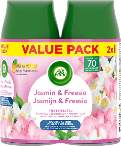 Air wick freshmatic recharge spray automatique jasmin freesia 2x250ml