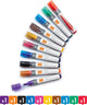 Marqueurs pour tableau blanc à encre liquide Nobo à pointe ronde - paquet de 10 - assortis