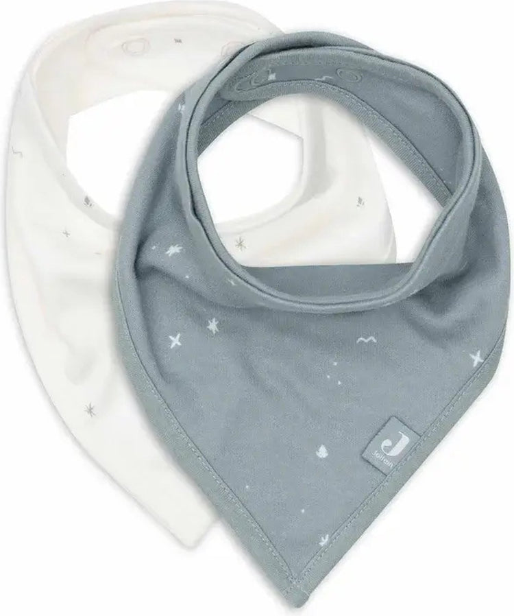 Jollein - bavoir bandana - coton - bavoirs bébé - 2 pièces - vert d'eau scintillant - 2 pièces