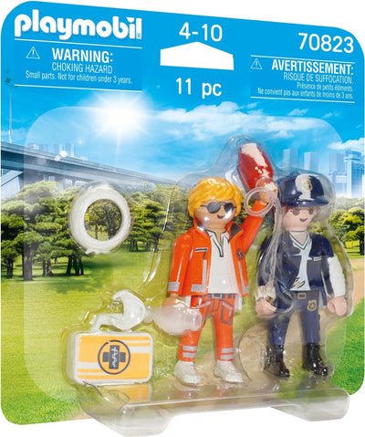 Playmobil City Life Duopack Docteur d'urgence et officier de police 70823