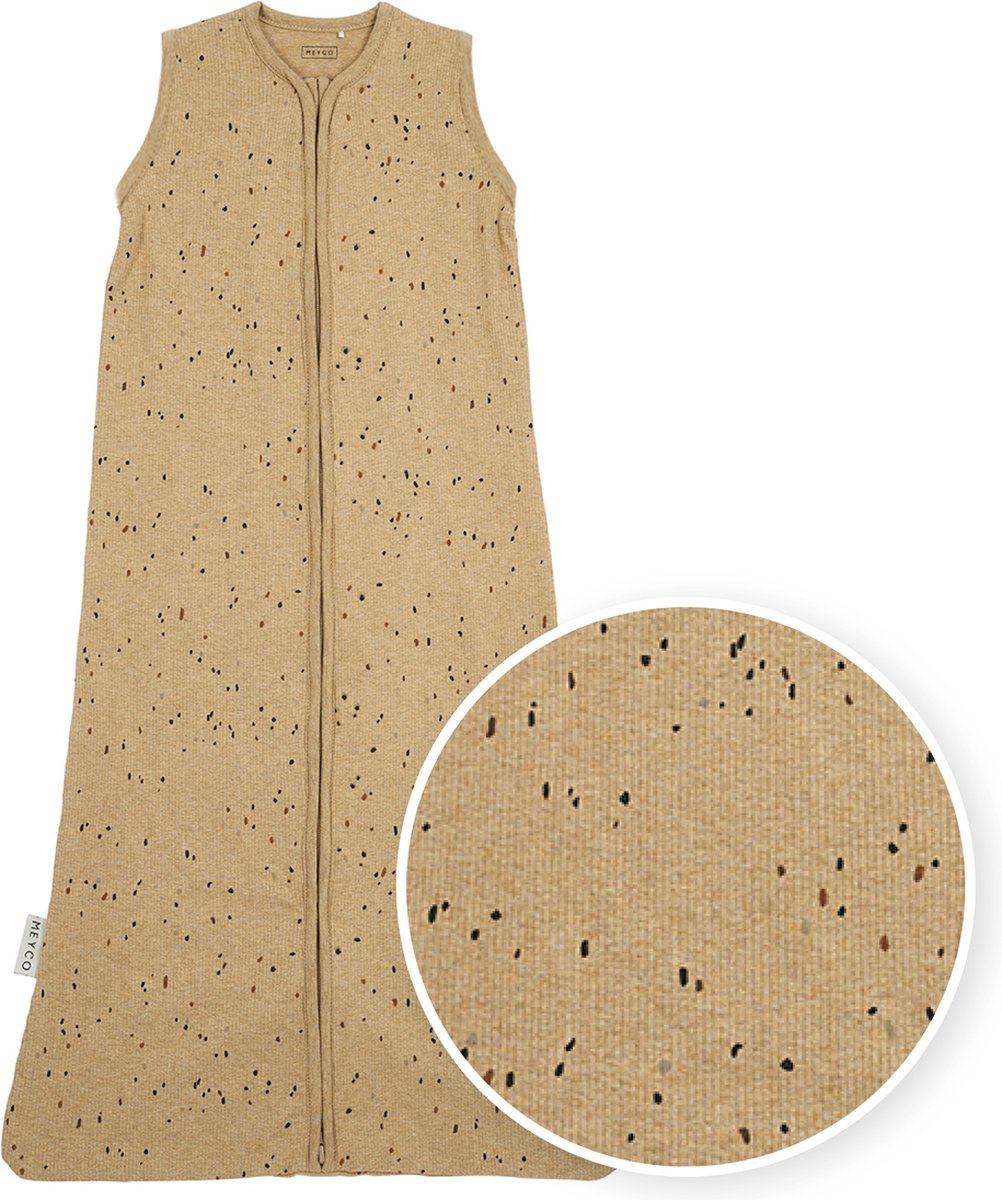 Gigoteuse d'été pour bébé Meyco baby rib mini spot - mélange caramel - 70 cm - 0,3 tog