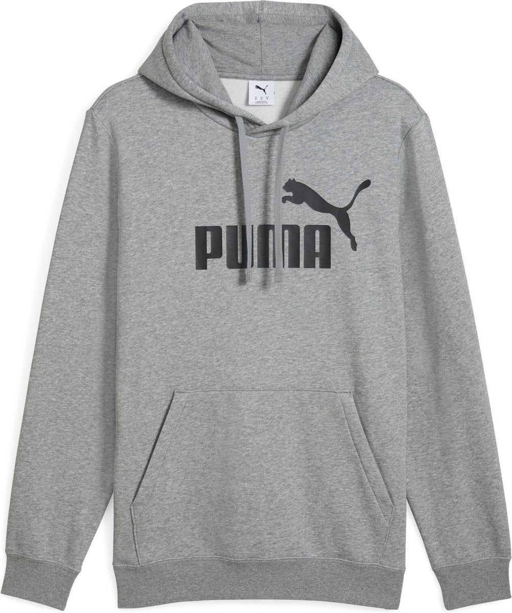 Puma ess non. Pull de sport homme 1 logo hoodie fl - gris moyen chiné