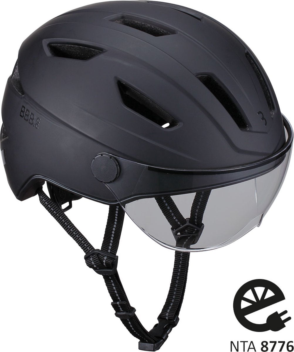Bbb cycling move faceshield casque de vélo transparent bhe-57 - speed pedelec, e-bike cyclomoteur - nta 8776 - noir mat - taille m