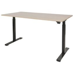 Schaffenburg bureau assis-debout dextro basic chêne Lindberg, noir 1600 x 800 mm