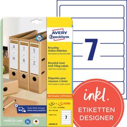 Étiquettes de dos avery lr4760 - 25 blanches
