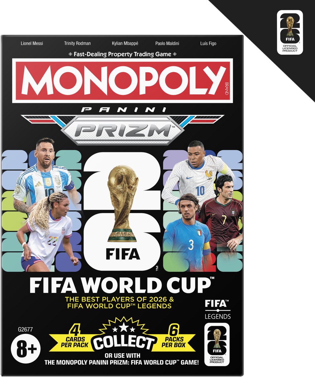 Monopoly panini prizm booster box coupe du monde de la fifa - cartes à collectionner