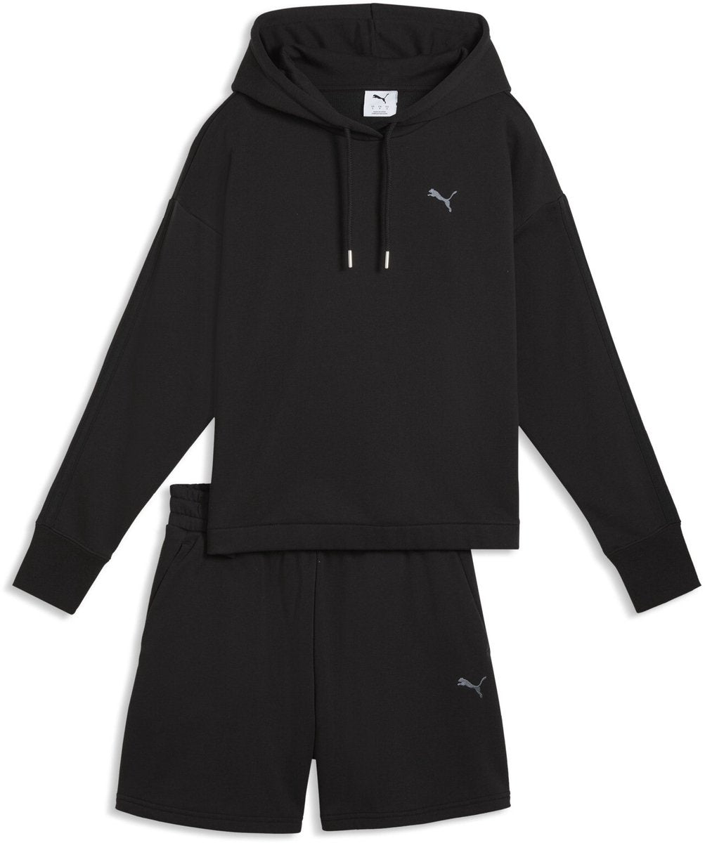Puma short hooded relaxed suit 5” tr women's tracksuit - black